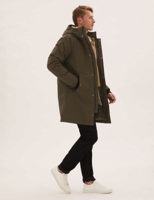 

Mens M&S Collection Borg Lined Parka Jacket with Stormwear™ - Olive, Olive