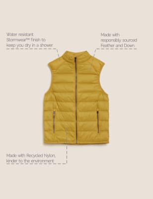 

Mens M&S Collection Feather and Down Gilet - Yellow, Yellow