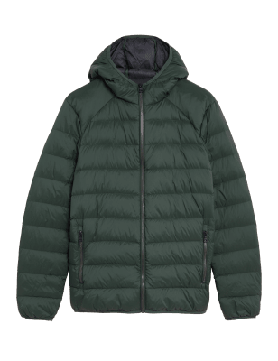 

Mens M&S Collection Feather and Down Hooded Puffer Jacket - Green, Green