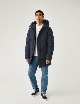 

Mens M&S Collection Feather and Down Padded Parka Coat - Navy, Navy