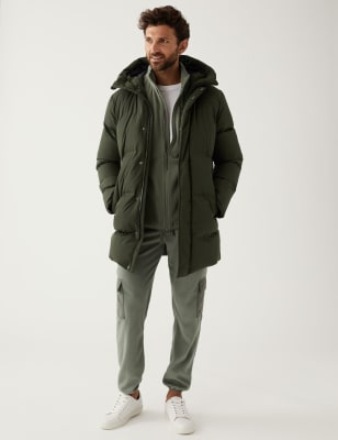 

Mens M&S Collection Feather and Down Padded Parka Coat - Khaki, Khaki