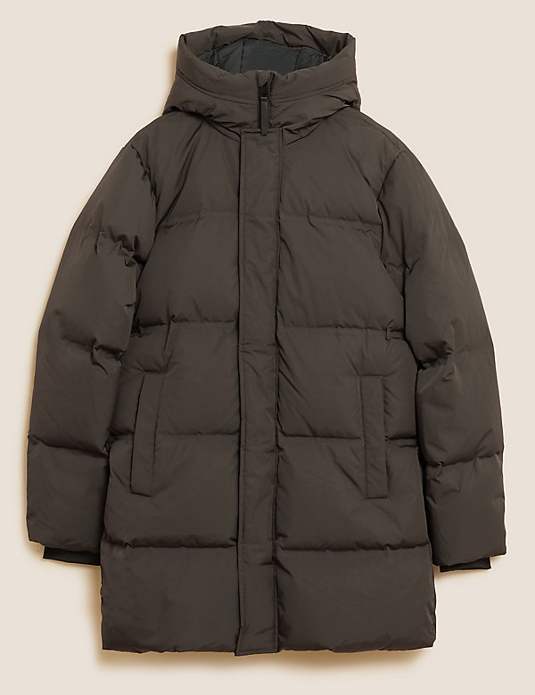 Feather and Down Padded Parka Coat - CL