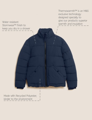 

Mens M&S Collection Padded Puffer Jacket with Thermowarmth™ - Navy, Navy