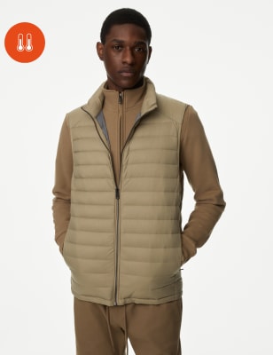 

Mens M&S Collection Feather and Down Gilet with Stormwear™ - Stone, Stone