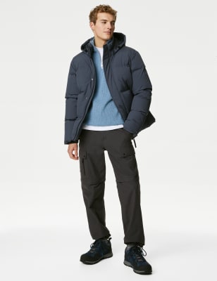 

Mens M&S Collection Feather & Down Puffer Jacket with Stormwear™ - Light Airforce, Light Airforce