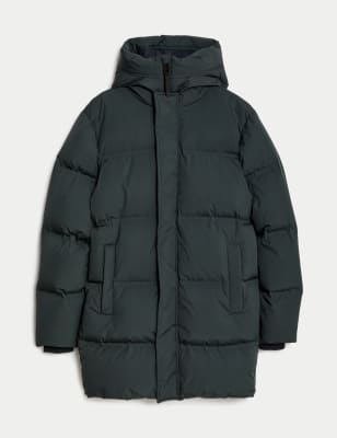 Feather & Down Padded Hooded Puffer Jacket with Stormwear™