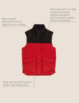 

Mens M&S Collection Colour Block Gilet with Thermowarmth™ - Red Mix, Red Mix