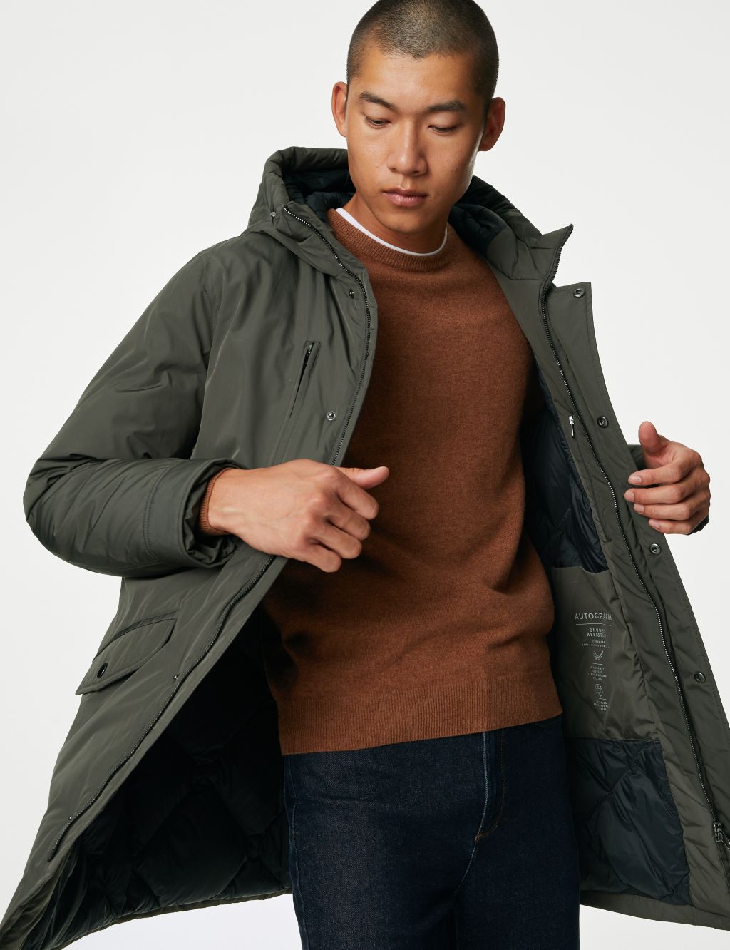 Hooded Feather and Down Parka Jacket with Stormwear™ image 4