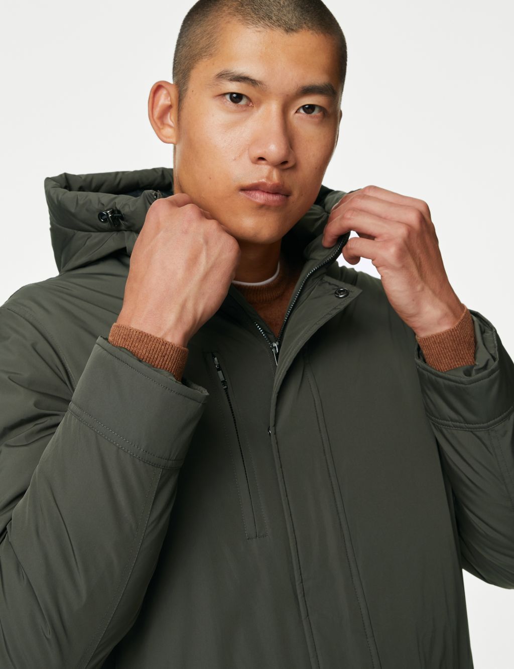 Hooded Feather and Down Parka Jacket with Stormwear™ image 5