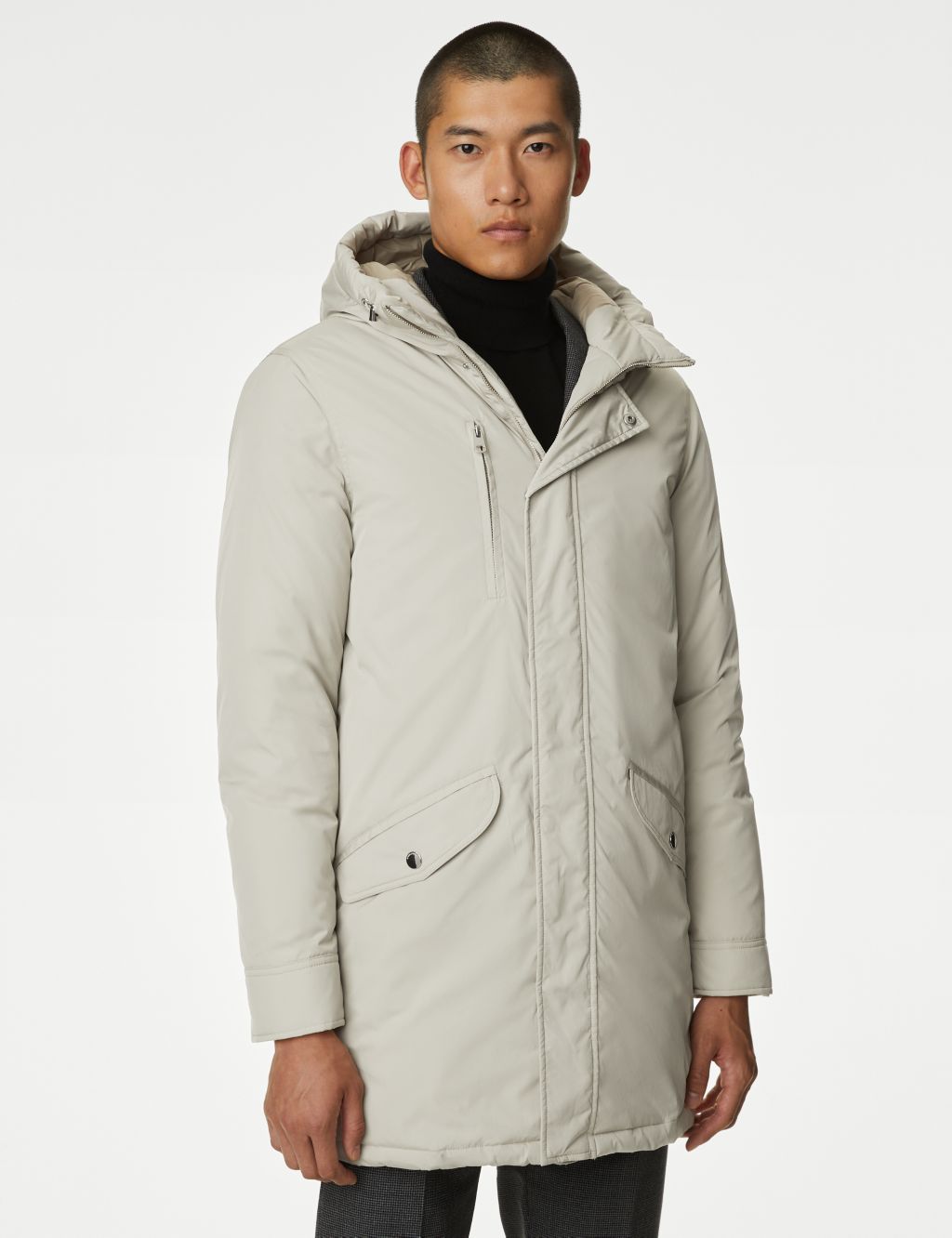 Hooded Feather and Down Parka Jacket with Stormwear™ image 1
