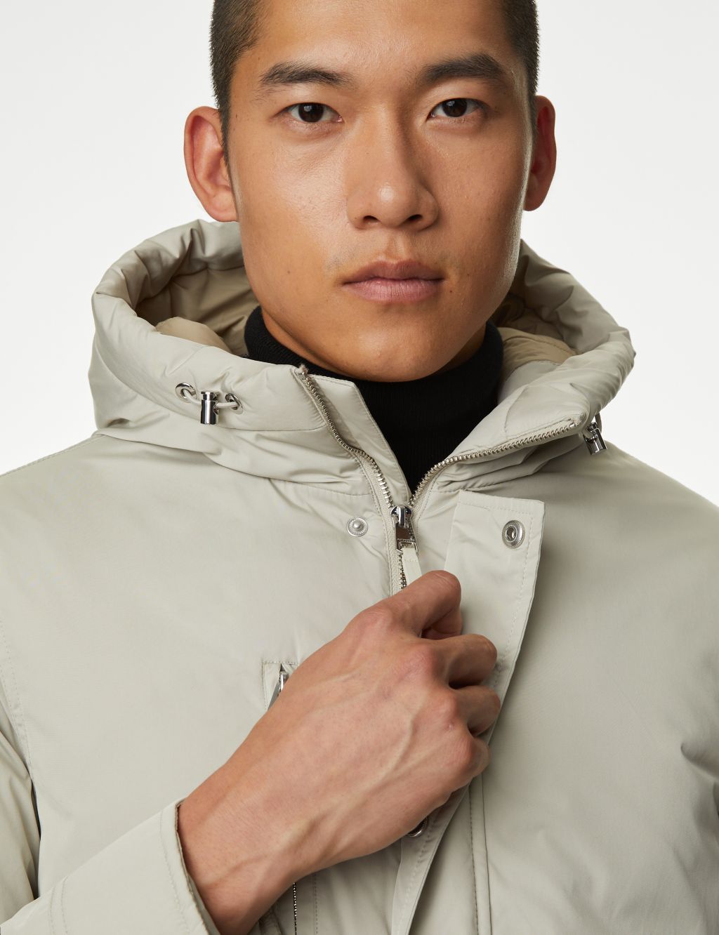 Hooded Feather and Down Parka Jacket with Stormwear™ image 3