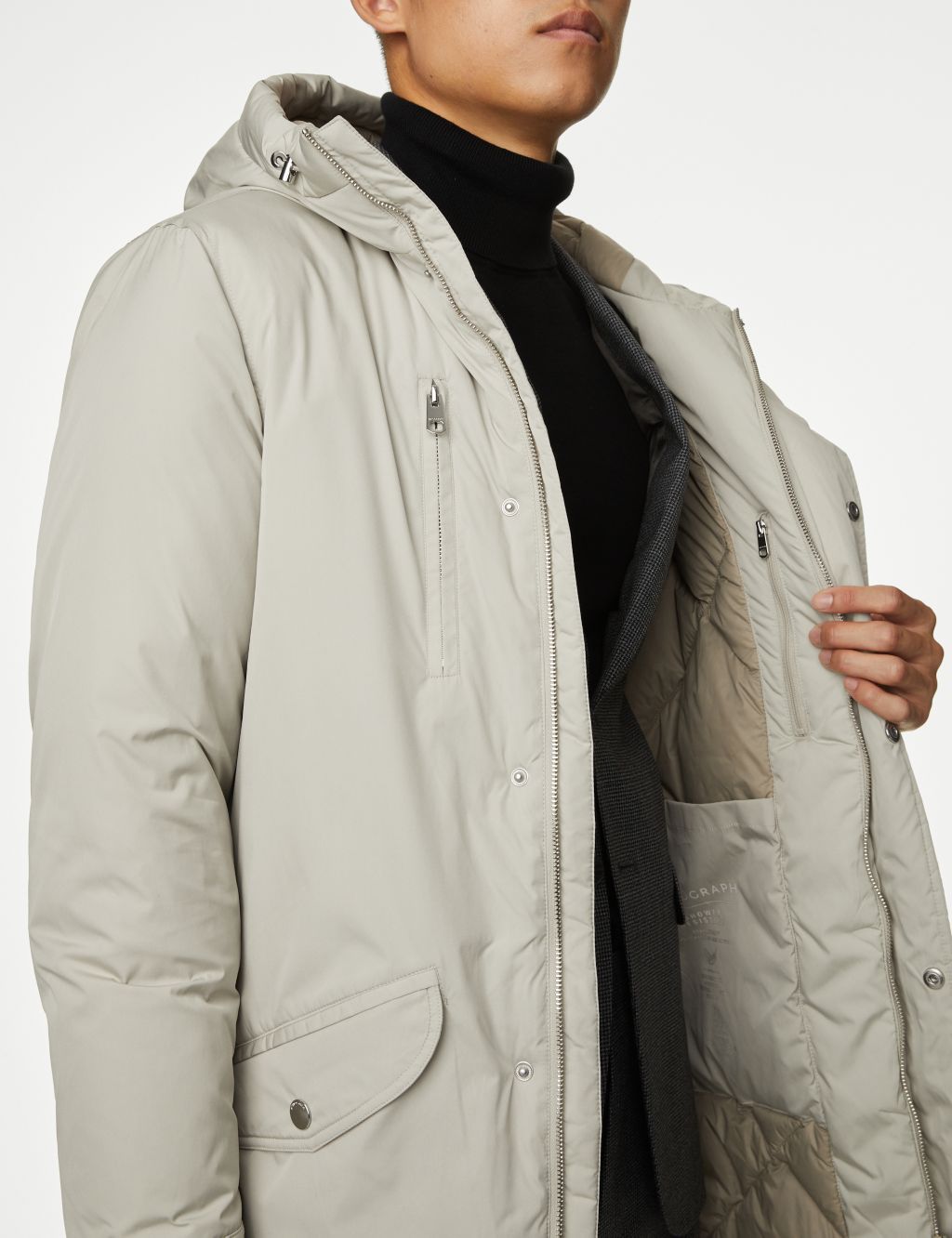 Hooded Feather and Down Parka Jacket with Stormwear™ image 5