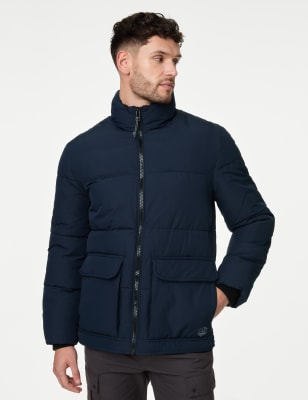 M&S Men's Puffer Jacket with Thermowarmth - XXXLLNG - Navy, Navy