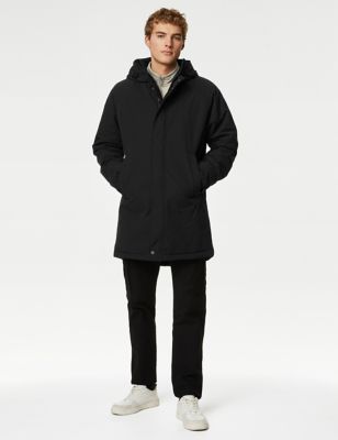 

Mens M&S Collection Borg Lined Parka Jacket with Stormwear™ - Black, Black