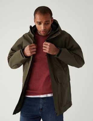

Mens M&S Collection Waterproof Hooded Parka Jacket with Stormwear™ - Green, Green