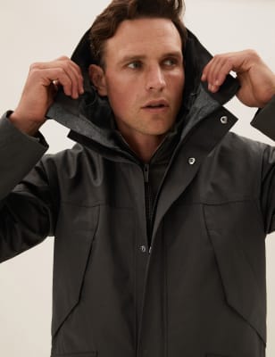 

Mens M&S Collection Hooded Mac With Stormwear™ - Dark Grey, Dark Grey