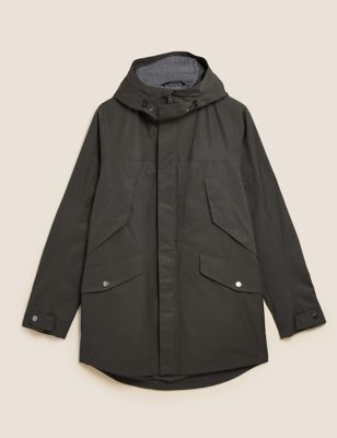 M&S Mens Hooded Mac With Stormwear 