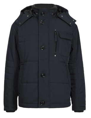 Hooded Short Padded Parka with Stormwear™ | Blue Harbour | M&S