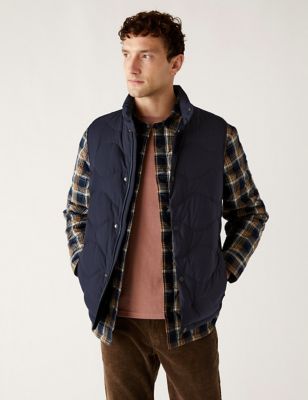 

Mens M&S Collection Feather and Down Quilted Gilet with Stormwear™ - Navy, Navy