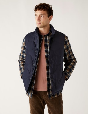 

Mens M&S Collection Feather and Down Quilted Gilet with Stormwear™ - Navy, Navy