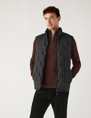 

Mens M&S Collection Feather and Down Gilet with Stormwear™ - Black, Black