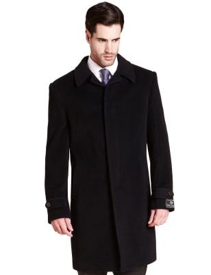 Big Tall Wool Rich Coat with Cashmere Collezione M S