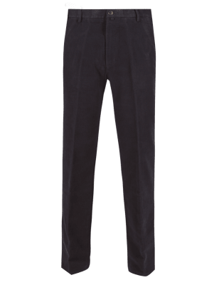 Pure Cotton Italian Moleskin Trousers | Blue Harbour | M&S