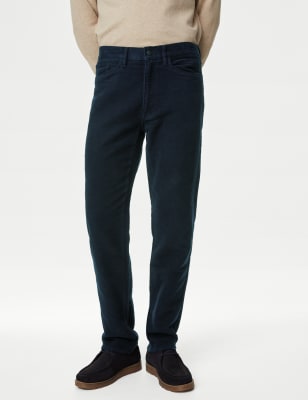 

Mens M&S Collection Regular Fit Moleskin Trousers - Navy, Navy