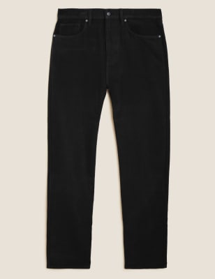 

Mens M&S Collection Regular Fit Moleskin Trousers - Black, Black