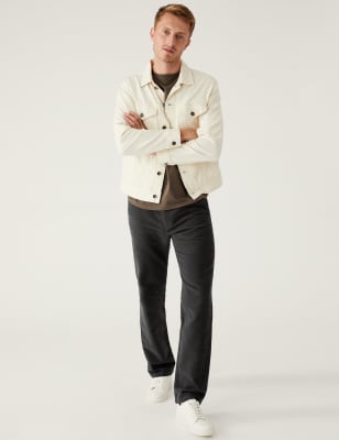 

Mens M&S Collection Regular Fit Moleskin Chinos - Dark Grey, Dark Grey