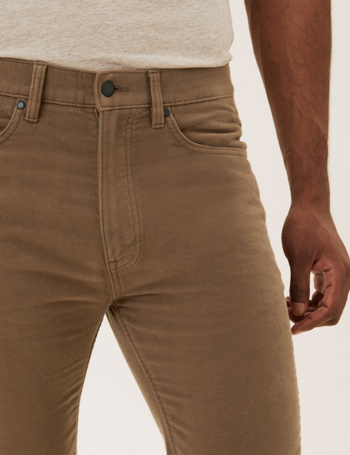 Pure Cotton Plain Regular Fit Trouser