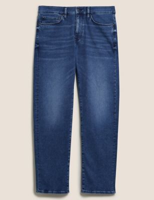 

Mens M&S Collection Straight Fit Organic Cotton Supersoft Jeans - Medium Blue, Medium Blue