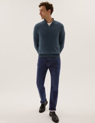 

Mens M&S Collection Superweiche Jeans aus Bio-Baumwolle mit gerader Passform - Indigo, Indigo