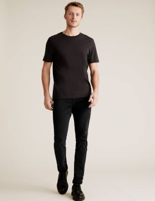 

Mens M&S Collection Superweiche Jeans aus Bio-Baumwolle in schmaler Passform - Black, Black