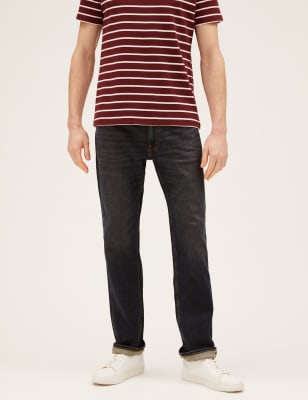 

Mens M&S Collection Straight Fit Supersoft Stretch Jeans - Medium Blue, Medium Blue