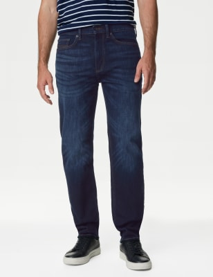 

Mens M&S Collection Straight Fit 360 Flex Jeans - Indigo, Indigo