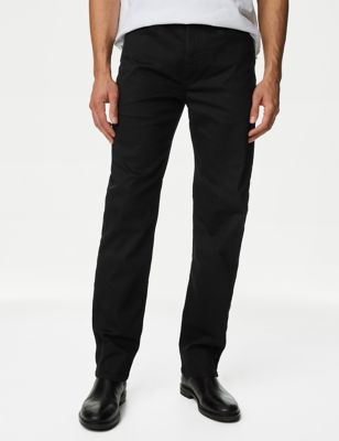 M&S Mens Straight Fit 360 Flex Jeans - 3233 - Black, Black,Blue/Black,Medium Blue,Indigo,Blue Tint,