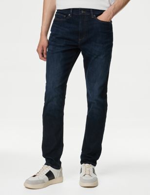 Marks And Spencer Mens M&S Collection Slim Fit 360 Flex Jeans - Indigo