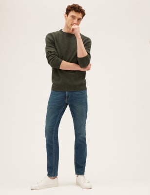 

Mens M&S Collection Shorter Length Slim Fit 360 Flex Jeans - Slate Blue, Slate Blue