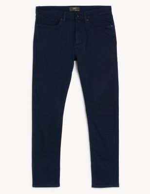 

Mens M&S Collection Shorter Length Slim Fit 360 Flex Jeans - Blue/Black, Blue/Black