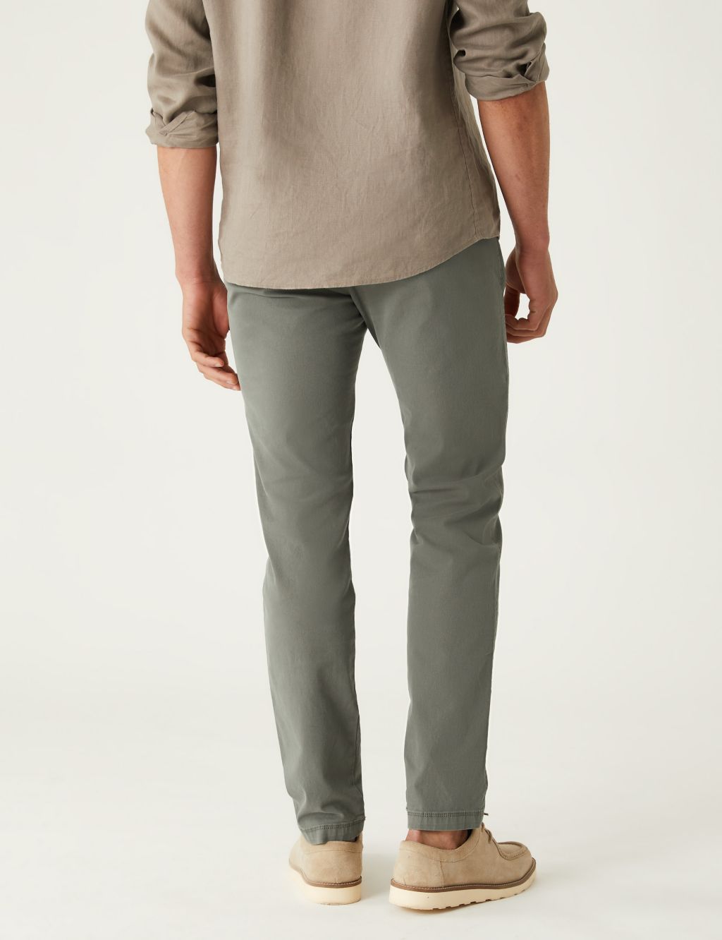Slim Fit Textured Stretch Trousers image 3