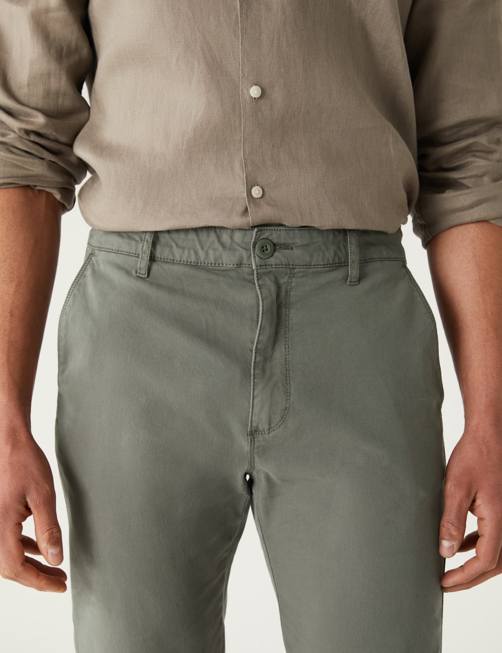 Slim Fit Textured Stretch Trousers image 4