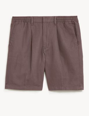 Linen Cotton Elasticated Waist Chino Shorts