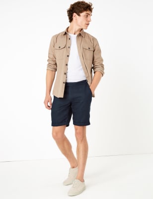 m&s mens white shorts