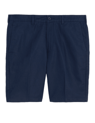 

Mens M&S Collection Linen Blend Shorts - Dark Navy, Dark Navy