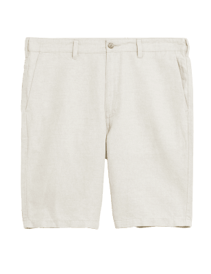 

Mens M&S Collection Linen Blend Shorts - Stone, Stone