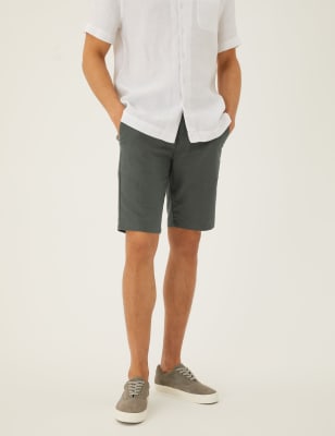 

Mens M&S Collection Shorts aus Leinenmischgewebe - Dark Khaki, Dark Khaki