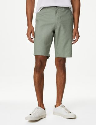 

Mens M&S Collection Linen Rich Chino Shorts - Onyx, Onyx