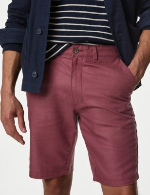 

Mens M&S Collection Linen Blend Chino Shorts - Wine, Wine