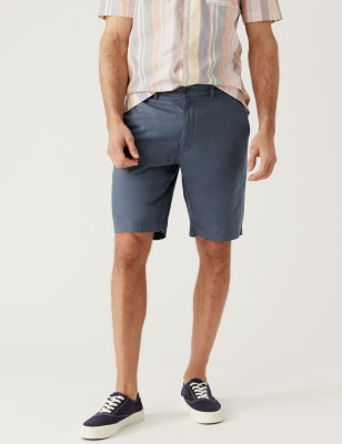 

Mens M&S Collection Linen Blend Chino Shorts - Charcoal, Charcoal